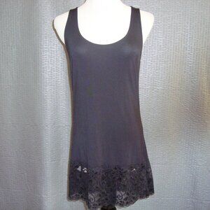 NWT Lascana for Venus Black Sleeveless Tank Top Lace Extender Top sz L